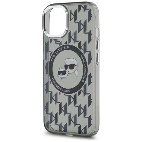 Husa de protectie Karl Lagerfeld IML MagSafe (KLHMP15SHMCKMHK) compatibil cu iPhone 15, Monogram Karl&Choupette Head