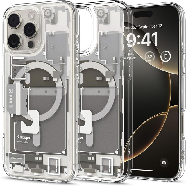 Husa de protectie Spigen Ultra Hybrid Zero One MagSafe (ACS08381) compatibil cu iPhone 16 Pro Max, Titanium Natural