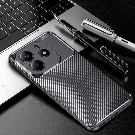 Husa de protectie Techsuit CarbonFiber compatibil cu Xiaomi Redmi Note 14 4G (Regional), Negru