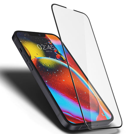 Folie de protectie Spigen Glas.tR Slim (AGL03392) compatibil cu iPhone 13 / iPhone 13 Pro / iPhone 14 / iPhone 16e / iPhone 17e, Negru