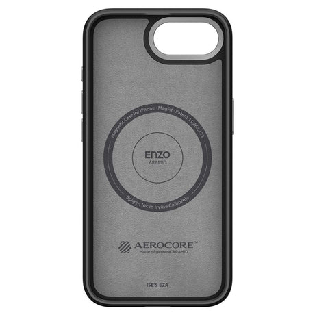 Husa de protectie Spigen Enzo Aramid MagSafe (ACS09153) compatibil cu iPhone 16e / iPhone 17e, Negru Mat