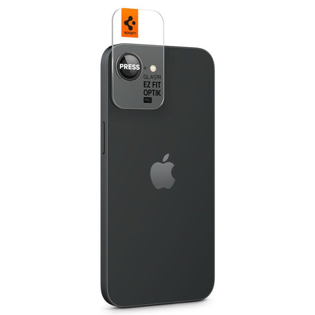 Folie de protectie Spigen (set de 2) Optik.tR EZ Fit Pro Camera Glass (AGL09279) compatibil cu iPhone 16e / iPhone 17e, Negru