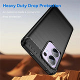 Husa de protectie Techsuit Carbon Silicone compatibil cu Oppo Reno13 F 4G / Reno13 F 5G / Reno13 FS 5G, Negru