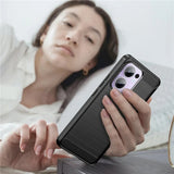 Husa de protectie Techsuit Carbon Silicone compatibil cu Oppo Reno13 F 4G / Reno13 F 5G / Reno13 FS 5G, Negru