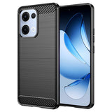 Husă de protecție Techsuit Carbon Silicone neagră pentru Oppo Reno13