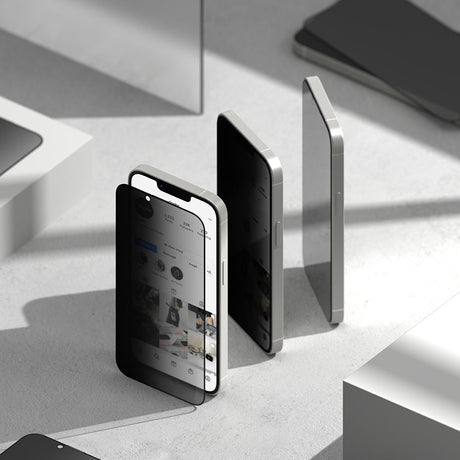 Folie de protectie Ringke Easy Slide Privacy Tempered Glass (set de 2) compatibil cu iPhone 16e / iPhone 17e, Negru