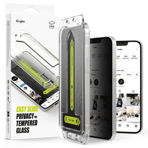 Folie de protectie Ringke Easy Slide Privacy Tempered Glass (set de 2) compatibil cu iPhone 16e / iPhone 17e, Negru