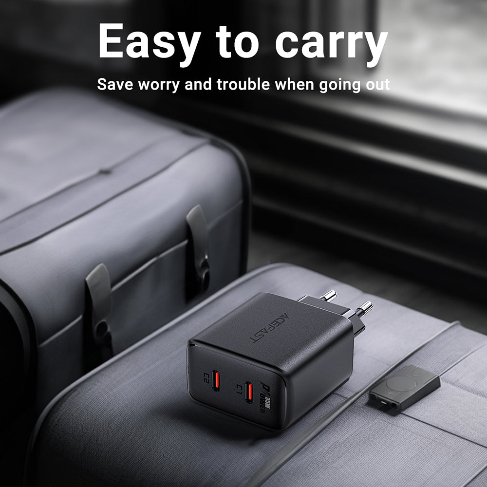 Incarcator Acefast (A49), 2x Type-C, Universal Charger, GaN Technology, PD35W, Negru