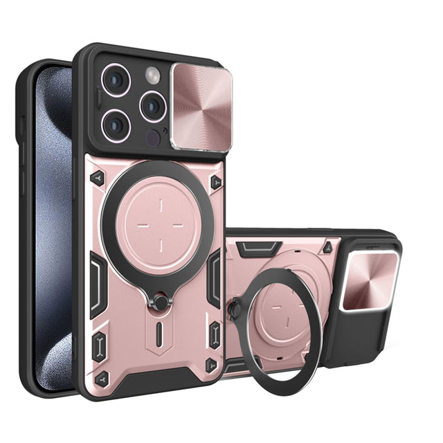 Husa de protectie Techsuit CamGuard Pro compatibil cu iPhone 15 Pro, Roz Auriu