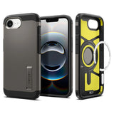 Husa de protectie Spigen Tough Armor MagSafe (ACS09136) compatibil cu iPhone 16e / iPhone 17e, Gunmetal