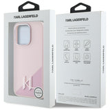 Husa de protectie Karl Lagerfeld Silicone MagSafe (KLHMP15LSCMKMPCP) compatibil cu iPhone 15 Pro, Roz Shadow Metal Initial