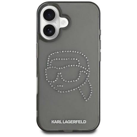 Husa de protectie Karl Lagerfeld IML Rhinestones (KLHCP16SHKHDCELK) compatibil cu iPhone 16, Karl Head