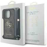 Husa de protectie Guess Hardcase 4G Big Logo with Cord Strap (GUHCP16LP4GMGCRW) compatibil cu iPhone 16 Pro, Maro