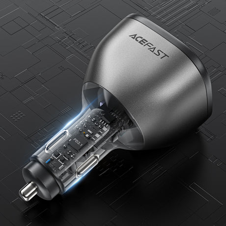 Incarcator Acefast Car (B14), 2x USB-C, USB, 165W, Fast Charging, Intelligent Temperature Control, Negru