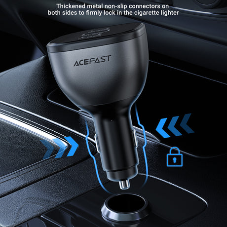 Incarcator Acefast Car (B14), 2x USB-C, USB, 165W, Fast Charging, Intelligent Temperature Control, Negru
