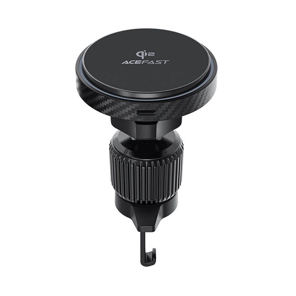 Suport Acefast with Wireless Charging (D33), for iPhone, Magnetic Grip, for Air Vent, Qi2, LED Light, 15W, Negru