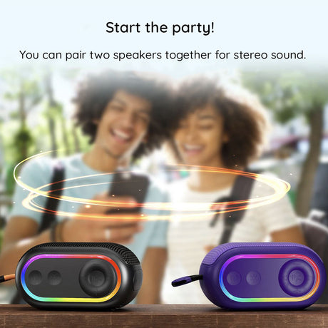 Casti Havit Wireless Speaker (SK809BT), USB-C, Bluetooth 5.3, TWS, TF, USB, FM, AUX, Hands-Free Call, RGB, IPX5, 1200mAh, Negru