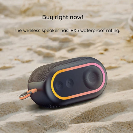 Casti Havit Wireless Speaker (SK809BT), USB-C, Bluetooth 5.3, TWS, TF, USB, FM, AUX, Hands-Free Call, RGB, IPX5, 1200mAh, Negru