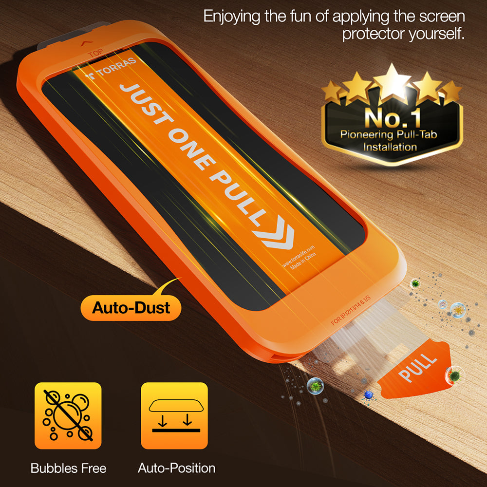Folie de protectie Torras GlassGo Install Master compatibil cu iPhone 16e / iPhone 17e, Negru