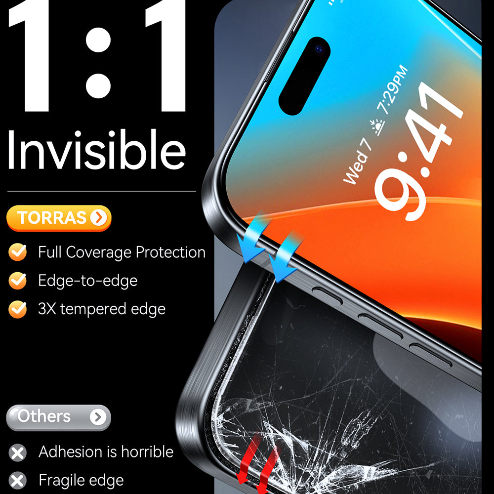Folie de protectie Torras GlassGo Install Master compatibil cu iPhone 16 Plus, Negru