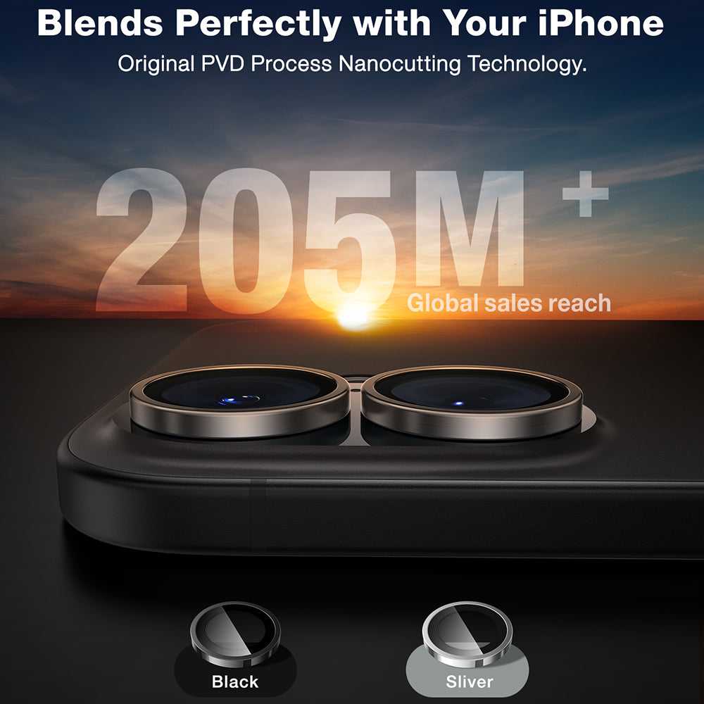 Folie de protectie Torras Lensguard Camera compatibil cu iPhone 16 / iPhone 16 Plus, Negru