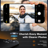Folie de protectie Torras Lensguard Camera compatibil cu iPhone 16 / iPhone 16 Plus, Negru