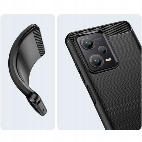 Husa de protectie Techsuit Carbon Silicone compatibil cu Xiaomi Redmi Note 12 5G / Poco X5, Negru