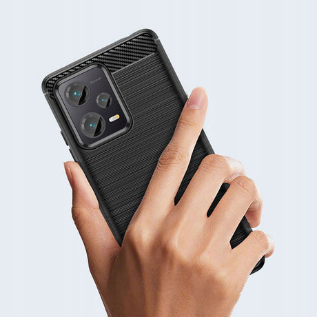 Husa de protectie Techsuit Carbon Silicone compatibil cu Xiaomi Redmi Note 12 5G / Poco X5, Negru