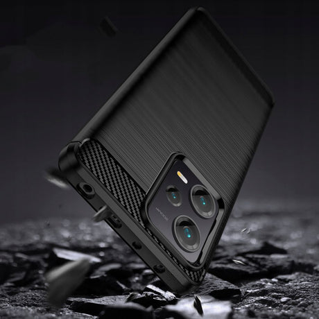 Husa de protectie Techsuit Carbon Silicone compatibil cu Xiaomi Redmi Note 12 5G / Poco X5, Negru