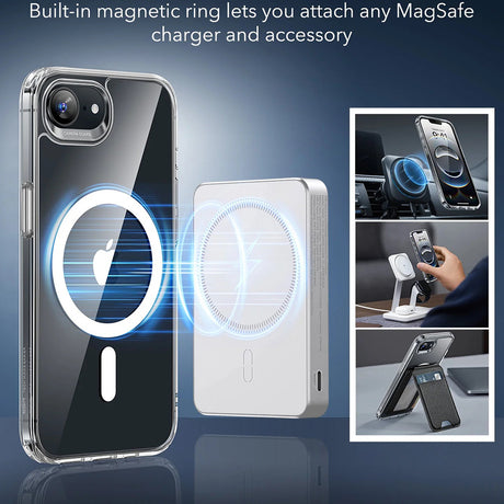 Husa de protectie ESR Classic Hybrid HaloLock compatibil cu iPhone 16e / iPhone 17e, Transparent