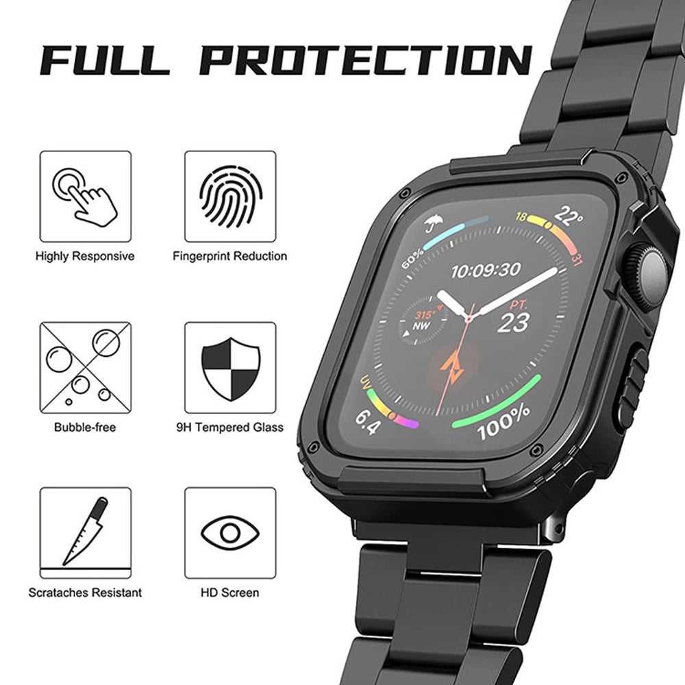 Folie de protectie smartwatch Lito Watch Armor 360 Case + Screen Protector compatibil cu Apple Watch 1 / 2 / 3 (38mm), Verde