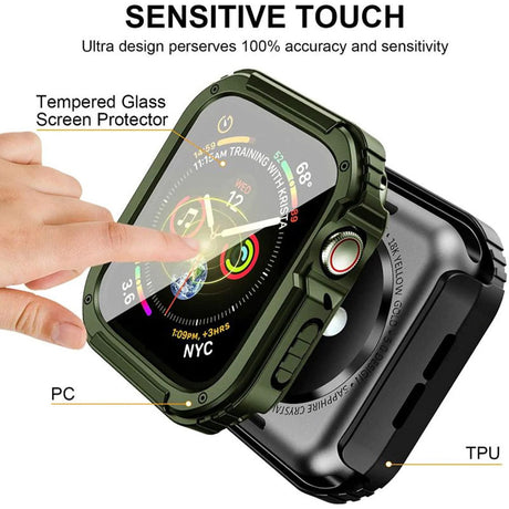 Folie de protectie smartwatch Lito Watch Armor 360 Case + Screen Protector compatibil cu Apple Watch 1 / 2 / 3 (42mm), Verde