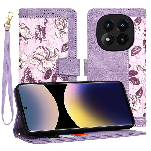 Husa de protectie Techsuit FlipCraft compatibil cu Xiaomi Redmi Note 14 Pro 4G, Mysterious Purple