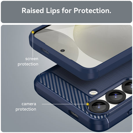 Husa de protectie Techsuit Carbon Silicone compatibil cu Samsung Galaxy S25 Edge, Albastru