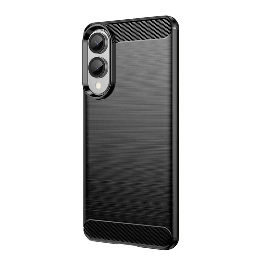 Husa de protectie Techsuit Carbon Silicone compatibil cu Samsung Galaxy S25 Edge, Negru