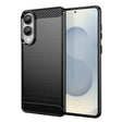 Husa de protectie Techsuit Carbon Silicone compatibil cu Samsung Galaxy S25 Edge, Negru