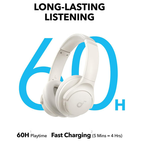 Casti Anker Wireless SoundCore Q11i (A3005G21), with Deep Bass, 60H Playtime, Hi-Res Audio, Multipoint, EQ, Alb