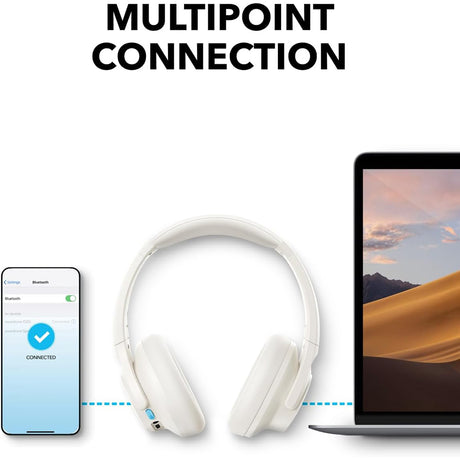 Casti Anker Wireless SoundCore Q11i (A3005G21), with Deep Bass, 60H Playtime, Hi-Res Audio, Multipoint, EQ, Alb