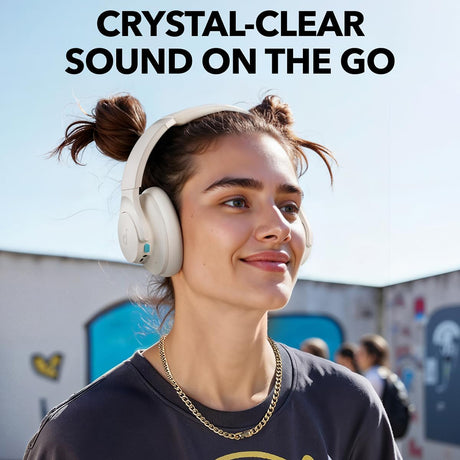 Casti Anker Wireless SoundCore Q11i (A3005G21), with Deep Bass, 60H Playtime, Hi-Res Audio, Multipoint, EQ, Alb