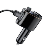 Incarcator Baseus Car MP3 Player S-06 (CCHC000001), Bluetooth FM Transmitter, USB, Cigarette Lighter Socket, Display, 12-24V, Negru