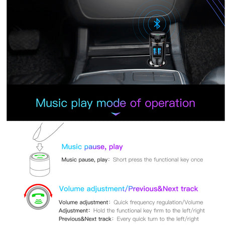 Incarcator Baseus Car MP3 Player S-06 (CCHC000001), Bluetooth FM Transmitter, USB, Cigarette Lighter Socket, Display, 12-24V, Negru