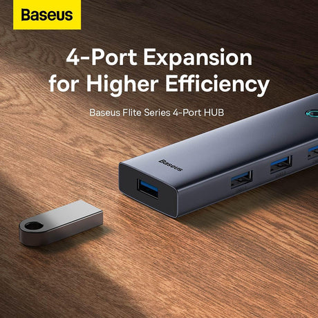 Hub/Dock Baseus Docking Station Lite Series (B0005280A813-03), Type-C to 4x USB3.0, 5Gbps, Touch Control, Plug-and-Play, Gri Spatial