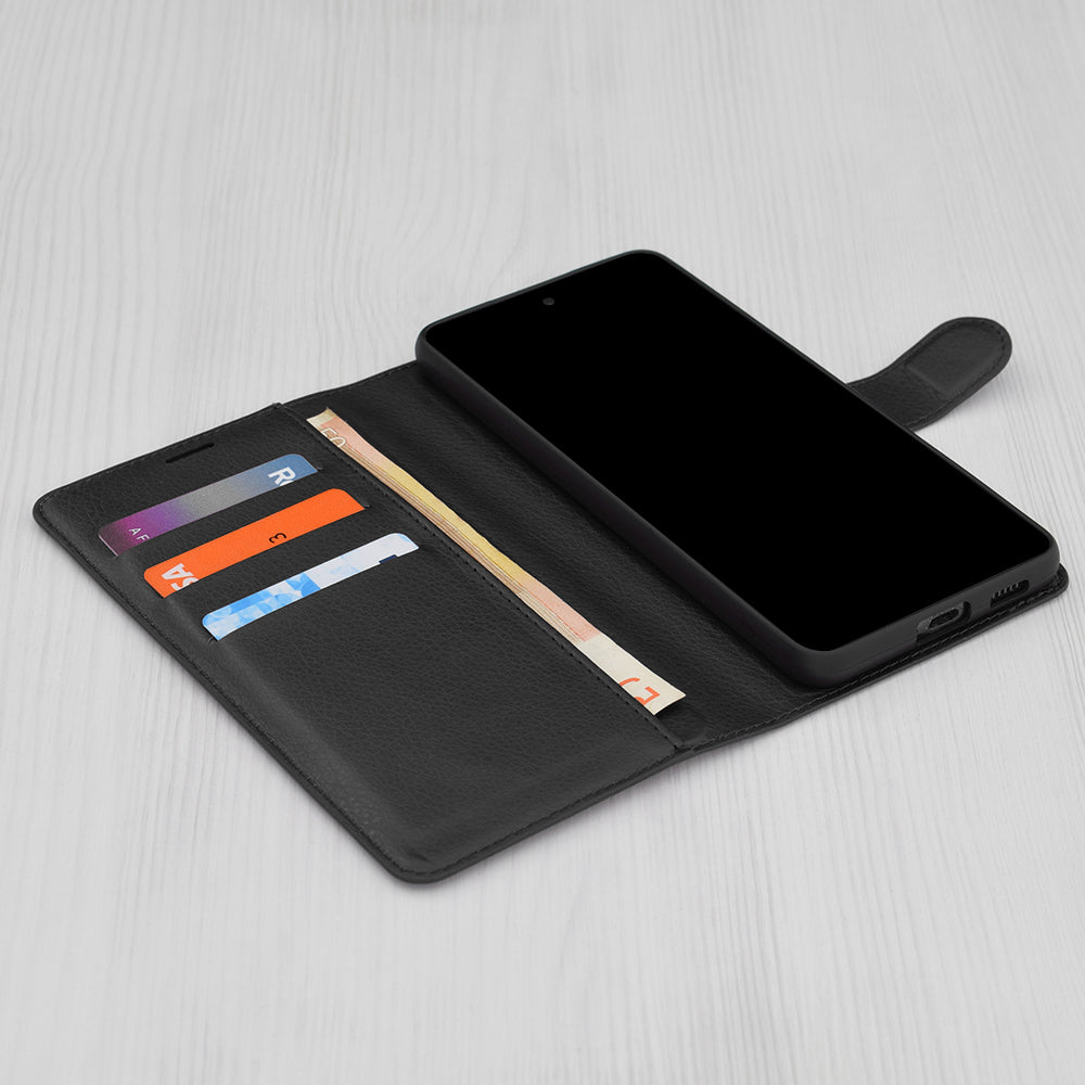 Husa de protectie Techsuit Leather Folio compatibil cu Xiaomi Redmi Note 14 Pro 4G, Negru