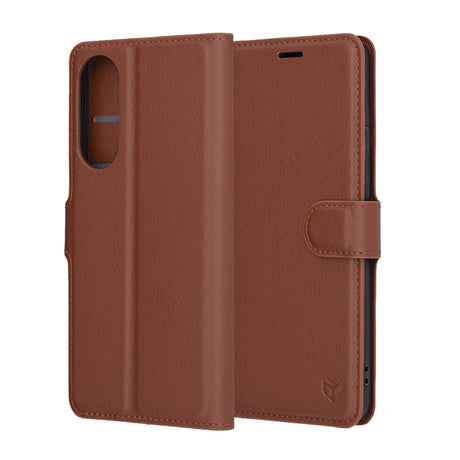 Husa de protectie Techsuit Leather Folio compatibil cu Samsung Galaxy S25 Edge, Maro