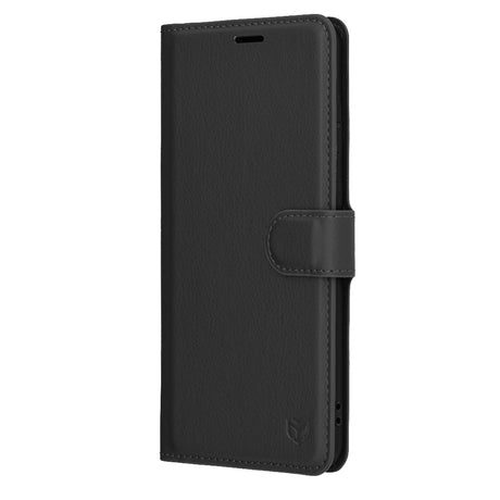 Husa de protectie Techsuit Leather Folio compatibil cu Samsung Galaxy S25 Edge, Negru