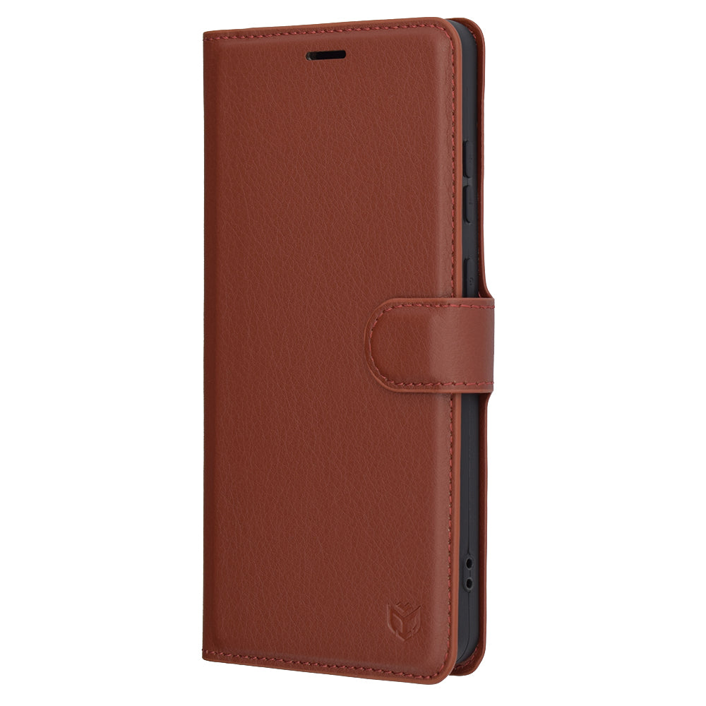 Husa de protectie Techsuit Leather Folio compatibil cu OnePlus 13R, Maro