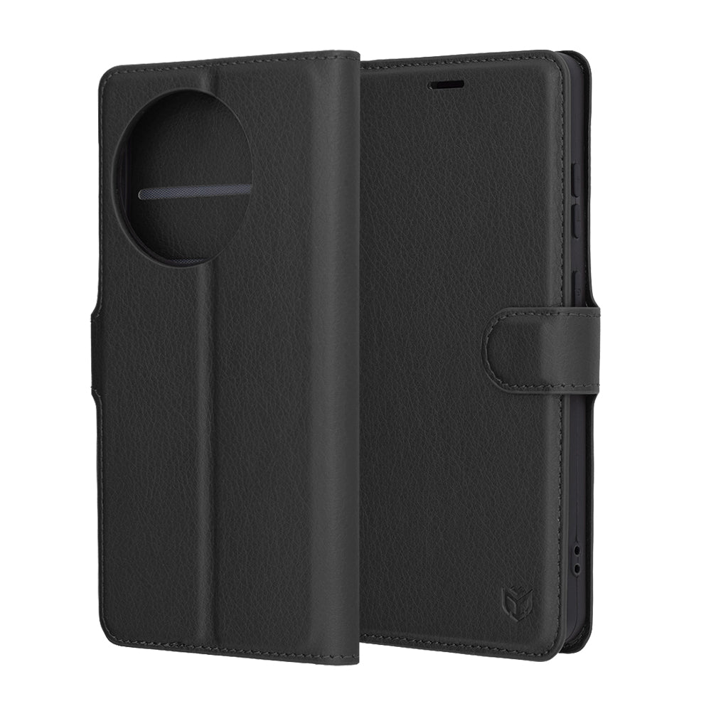 Husa de protectie Techsuit Leather Folio compatibil cu OnePlus 13R, Negru