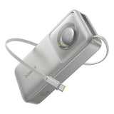 Baterie externa Baseus Free2Pull (P10073700843-00), with Retractable USB-C Cable, Type-C, Display, 20000mAh, 65W, 0.7m, Gri
