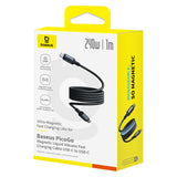 Cablu Baseus PicoGo (P10376800121-00), Magnetic, Type-C to Type-C, 240W, Fast Charging, 480Mbps, Silicone, 1m, Negru
