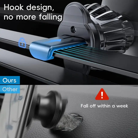 Suport Techsuit AirFix (S2), with Metal Plates, for Air Vent, Magnetic Car Mount N52, Rotation Angle 360°, Negru